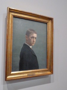 Au seuil de l'exposition Valotton, son autoportrait (© Pierre Nouvelle).