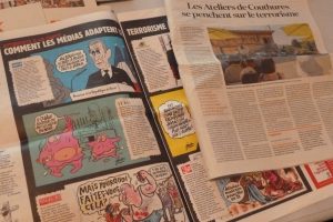 Derrière une Une provocatrice, Charlie Hebdo rejoint en pages intérieures les interrogations développées par le quotidien La Croix (© Pierre Nouvelle).