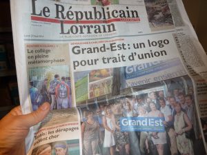 La presse quotidienne régionale s"est emparé de la candidature de Metz au patrimoine culturel de l'humanité, comme elle l'a fait pour le logo de la nouvelle région Grand Est  (© Pierre Nouvelle) .