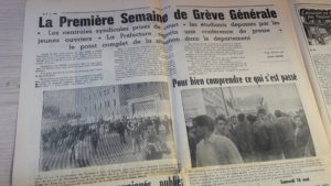 Les journaux luyonnas sont parus jusqu(à la troisième semaine de mai 68 avant que les ouvriers du livre ne se mettent en grève (© Pierre Nouvelle). 