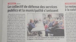 la qiotdien Le prigrès a rendu compte de cette réunion citoyenne dans son édition du 19 octobre 2019 ( © DR/Pierre nouvelle ).