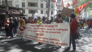 er mai 2019 à Lyon : en rouge avec la CGT pour l'union des salariés du secteur public et des entreprises privées ( © Pierre Nouvelle ).